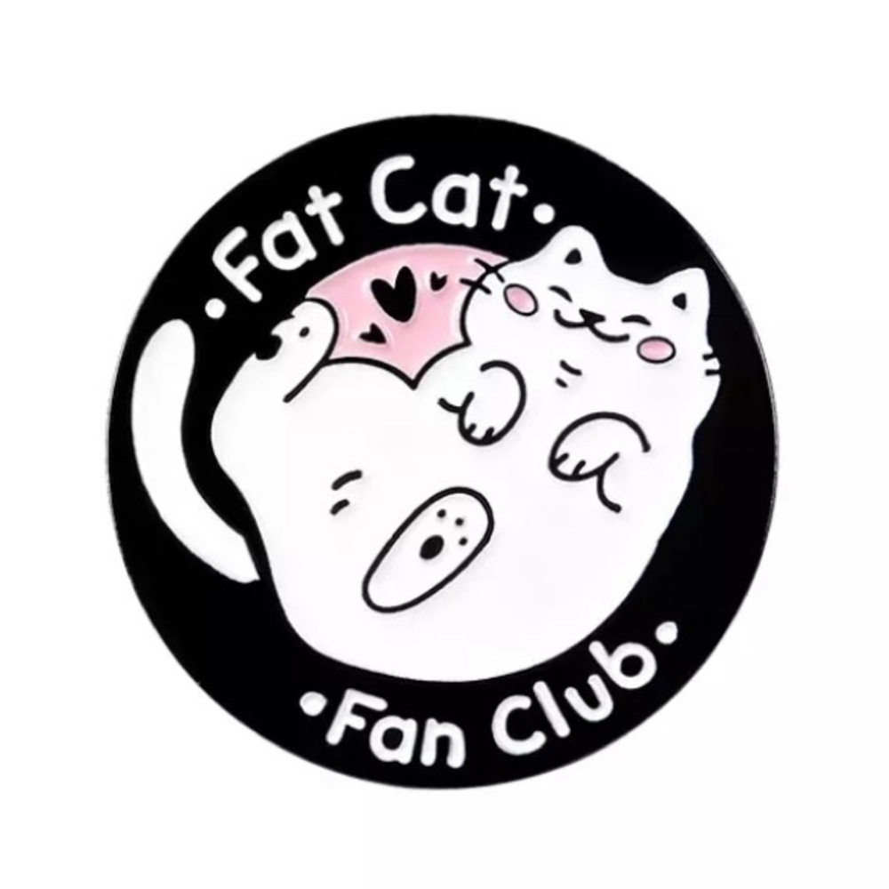 6/$30 Fat Cat Fan Club Round Enamel Pin
